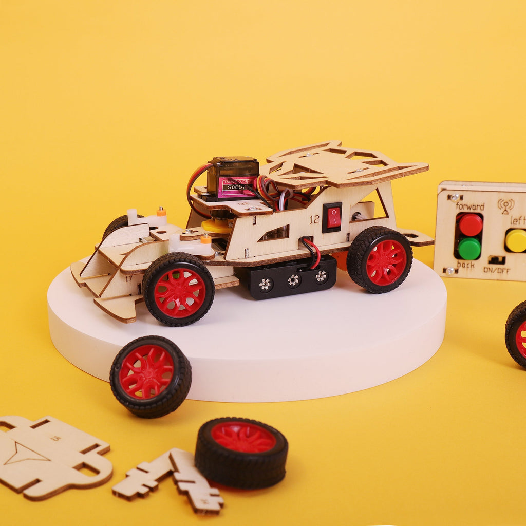 Steering Remote-Controlled Car DIY Kit, Educational STEM Toy