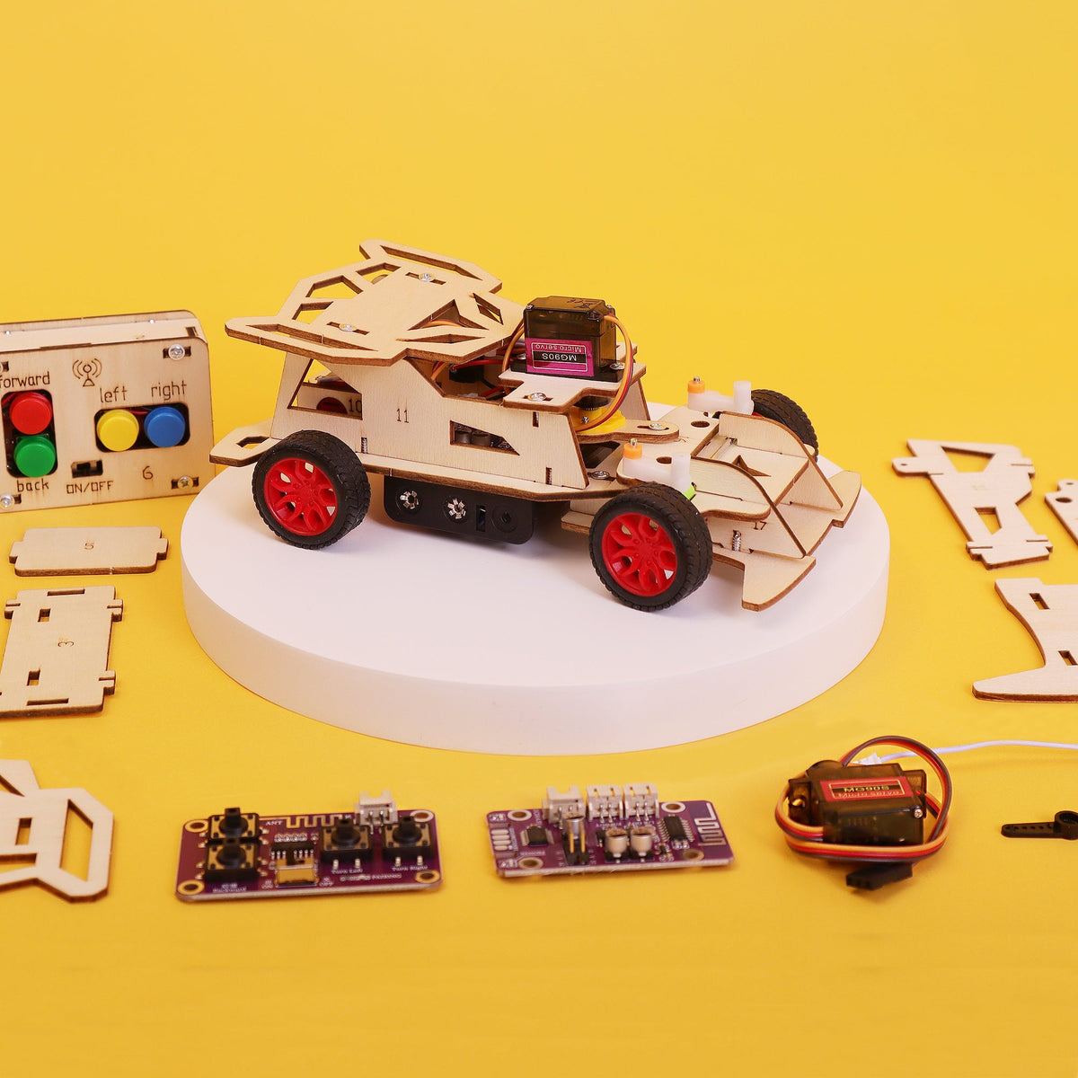 Steering Remote-Controlled Car DIY Kit, Educational STEM Toy