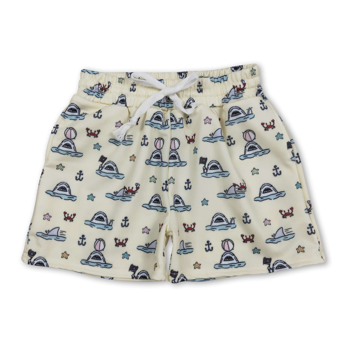 Boat crab anchor kids boys summer swim trunks