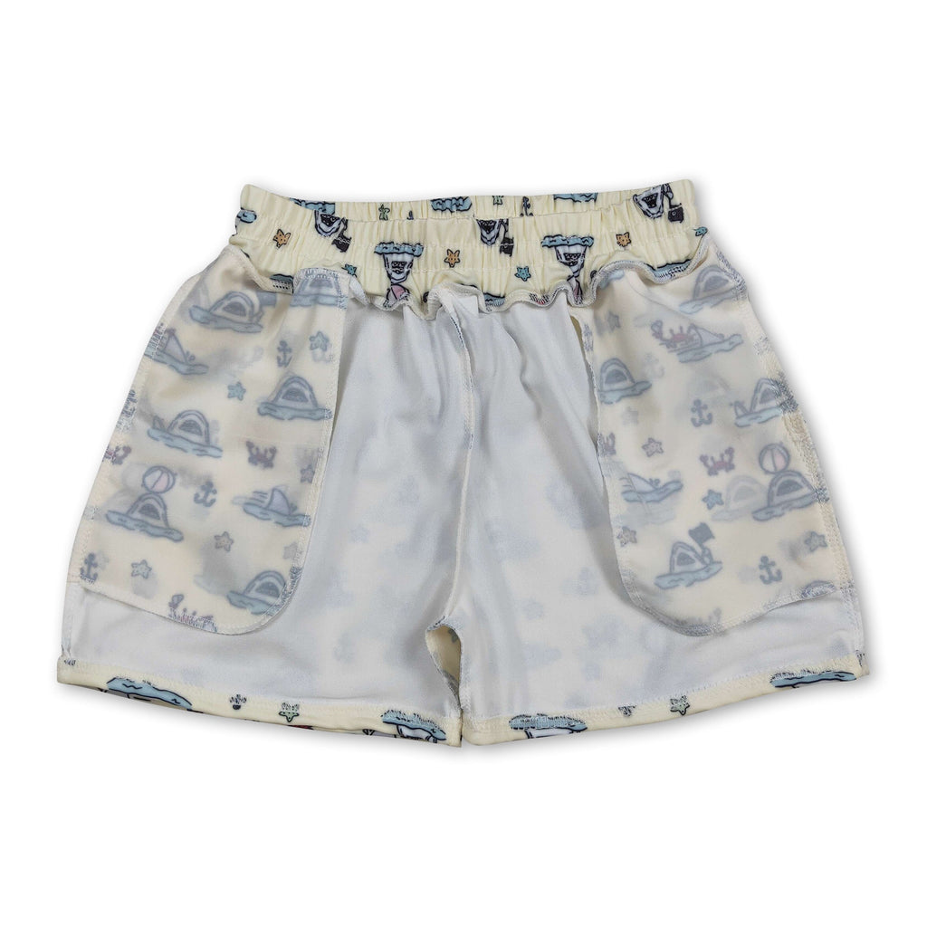 Boat crab anchor kids boys summer swim trunks