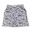 Grey camo drawstring kids boys summer shorts