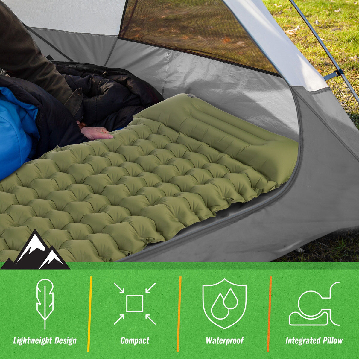 Wakeman Outdoors Sleep Pad with Foot Pump