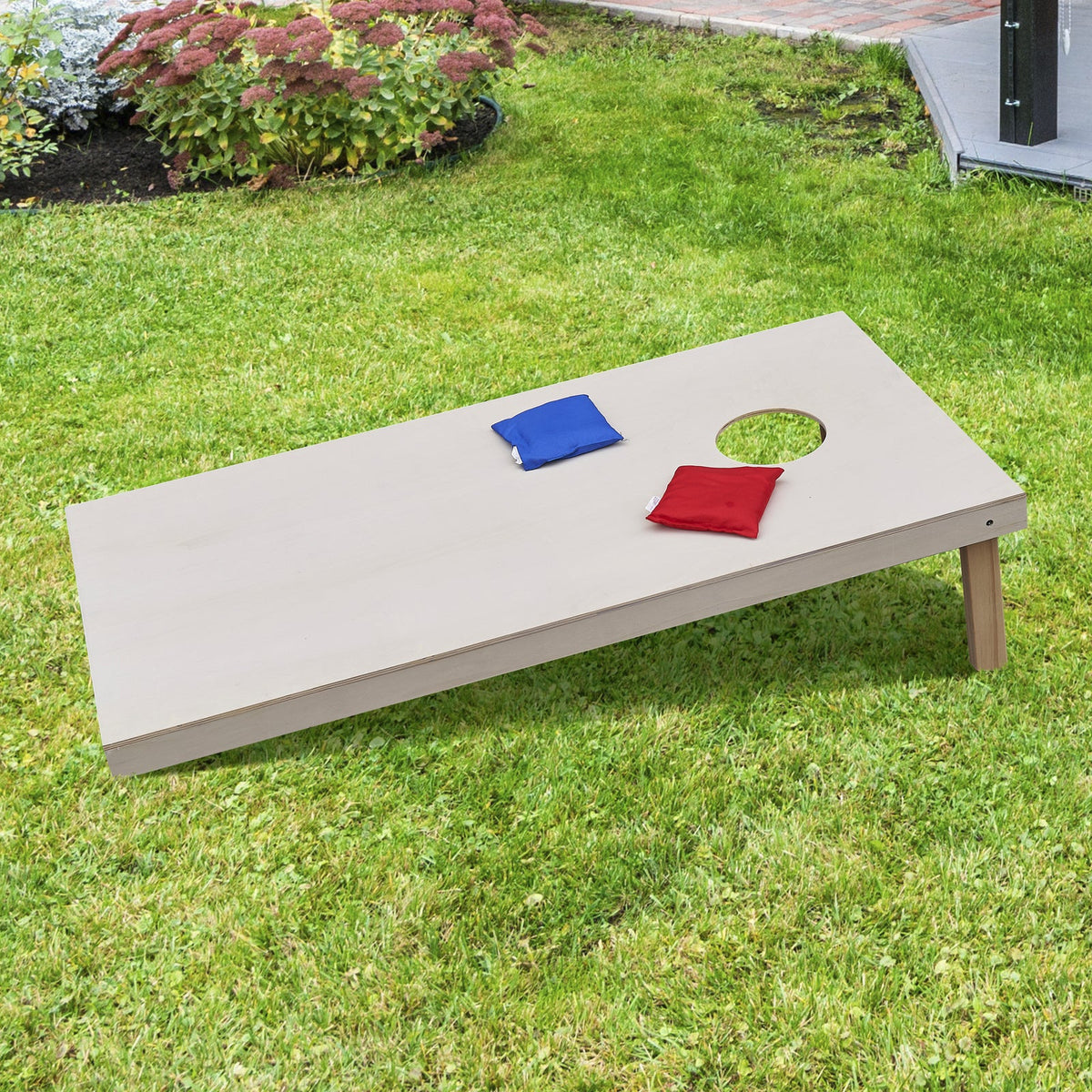 Portable 4x2 Wooden Cornhole Board Set for Outdoor Yard Games with 2 Boards