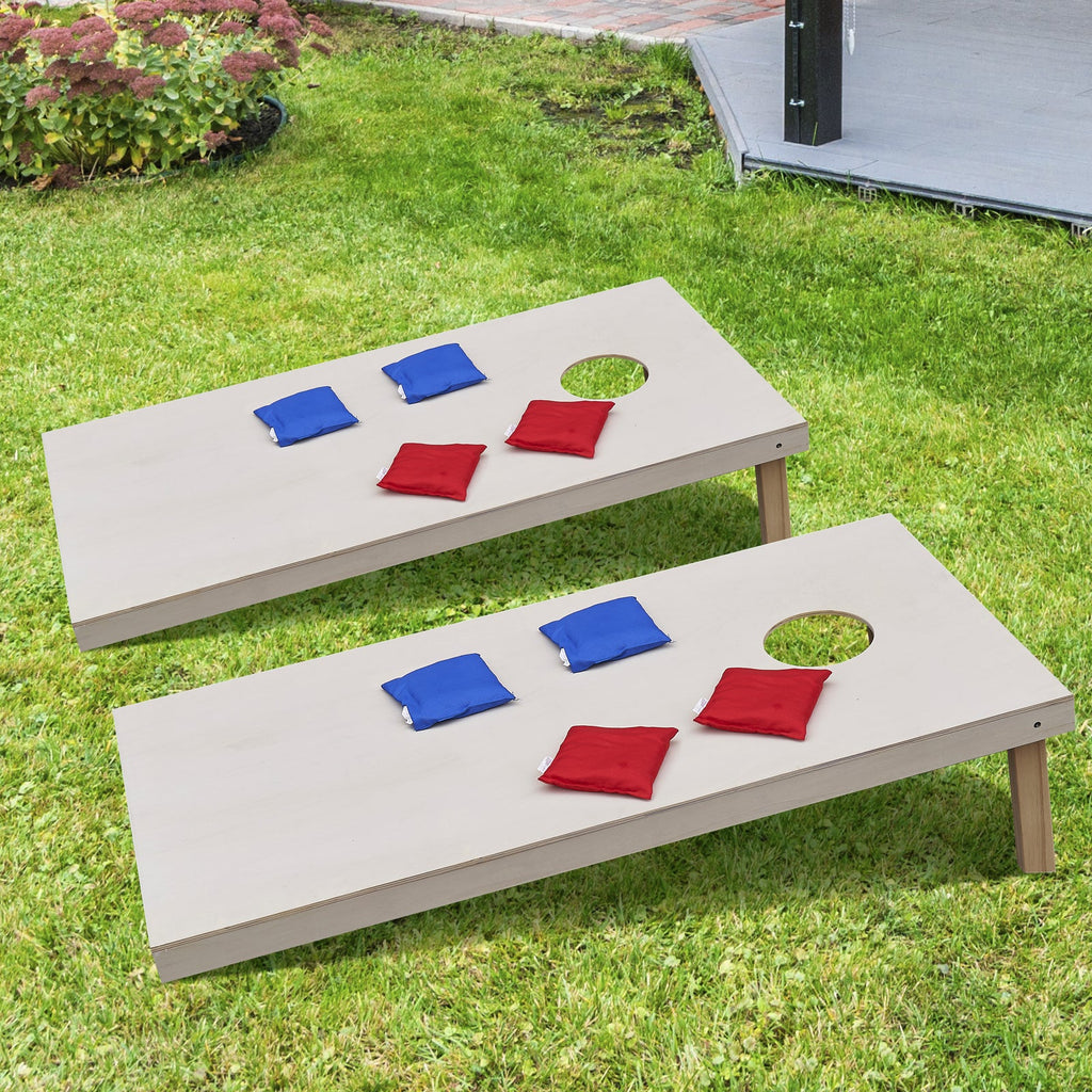 Portable 4x2 Wooden Cornhole Board Set for Outdoor Yard Games with 2 Boards